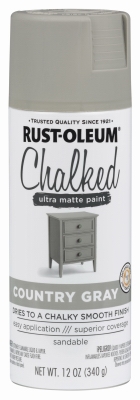 Chalked Spray Paint, Ultra Matte, Country Gray, 12-oz.