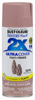 Painters Touch 2X Spray Paint, Satin Vintage Blush, 12-oz.