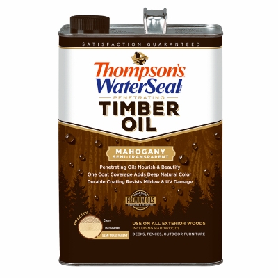 Penetrating Timber Oil, Exterior Wood Protector, Mahogany, Semi-Transparent, 1-Gal.
