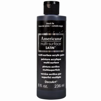Americana Multi-Surface Acrylic Paint, Black Tie, 8-oz.