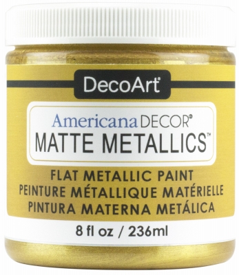 Americana D cor Matte Metallic Craft Paint, Gold, 8-oz.