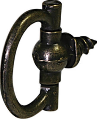 2-Pack  5/8-Inch Antique Brass Screw Rings