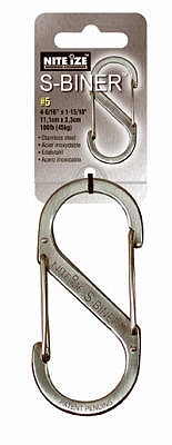 S-Biner Carabineer Clip, #5, Stainless Steel