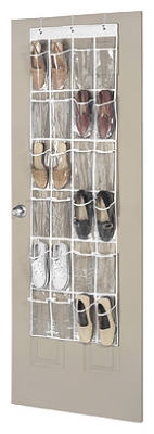 24-Pocket Clear Vinyl Over-The-Door Shoe Organizer