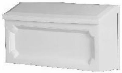 Windsor Wall Mailbox, Horizontal, White Resin, 7.75 x 15 x 4-In.