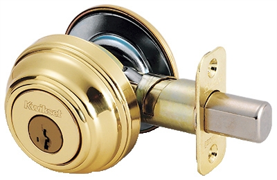 Bright Brass SmartKey Control Single Cylinder Deadbolt