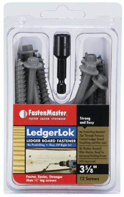 Ledgerlok Wood Screws, 3-5/8-In., 12-Pk.
