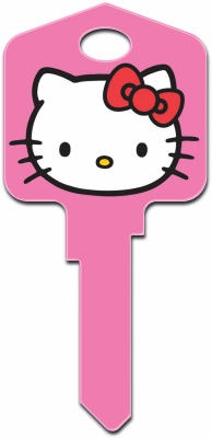 Hello Kitty Pink Painted Key Blank