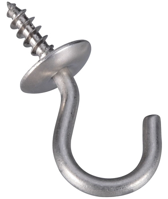 Cup Hook, Stainless Steel, 3/4-In.