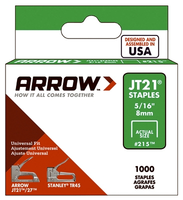 Staples, JT-21, 5/16-In., 1000-Pk.