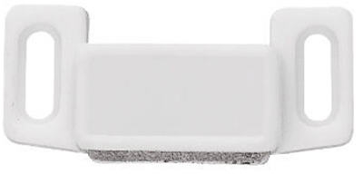 Cabinet Catch With Strike, Magnetic, White, 2-Pk.