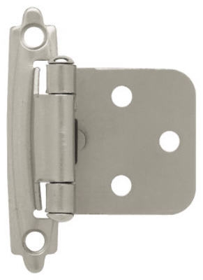 Satin Nickel Self-Closing Overlay Hinges, 2-Pk.