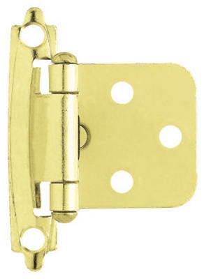 Polished Brass Self-Closing Overlay Hinges, 2-Pk.