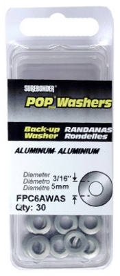 Back-Up Plate for 3/16-In. Diameter Rivet, Aluminum, 30-Pk.