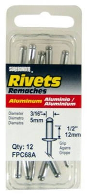 12-Pack Long Aluminum Rivet