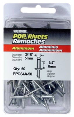 50-Pack Medium Aluminum Rivets