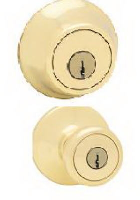 Tylo Entry Lockset & Single-Cylinder Deadbolt, Polished Brass
