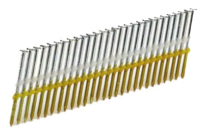 2,500 Count .120 x 3 inch Full Round Head Ring Shank 20 Degree Hot Dipped Galvanized Plastic Strip Framing Nail