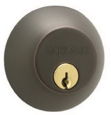 Aged Bronze Single-Cylinder Deadbolt Lock