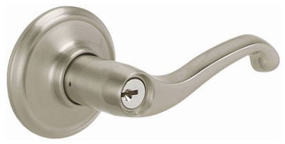 Satin Nickel Flair Lever Design Entry Lockset