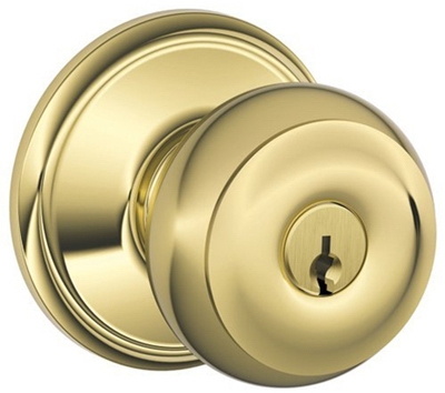 Bright Brass Georgian Design Entry Lockset