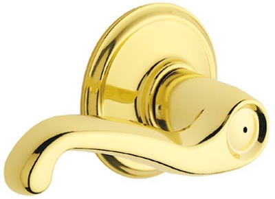 Bright Brass Flair Lever Design Entry Lockset