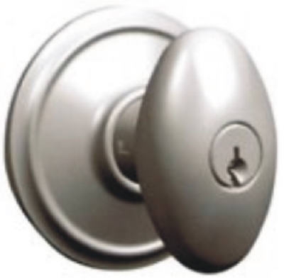 Satin Nickel Siena Egg Knob Design Entry Lockset