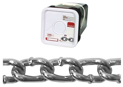 Square Pail 2/0 Twist Link Machine Chain, Blu-Krome, 175', Sold In Store by the Foot