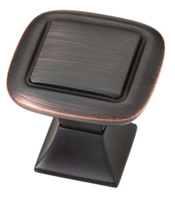 Cabinet Knob, Double Square, Bronze & Copper