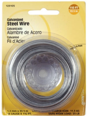16-Gauge Galvanized Wire, 25-Ft.