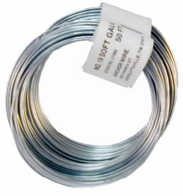 19-Gauge Galvanized Wire, 50-Ft.