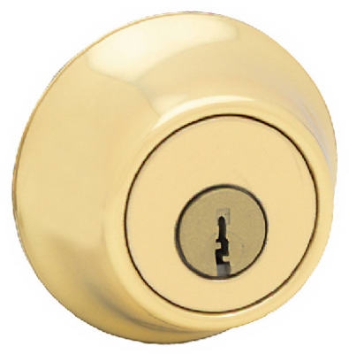 Single-Cylinder Deadbolt, Polished Brass, Must Purchase in Quant. of 3