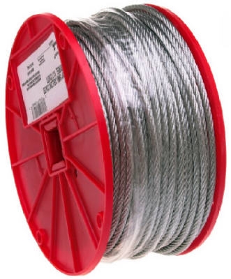 Galvanized Cable, 7x19, 1/4-In. x 250-Ft.
