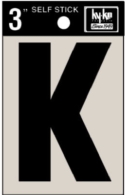 3-Inch Black Adhesive Vinyl Letter K