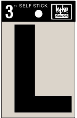 3-Inch Black Adhesive Vinyl Letter L