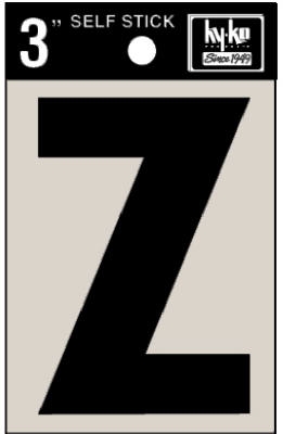3-Inch Black Adhesive Vinyl Letter Z