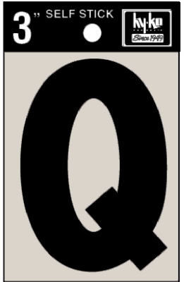 3-Inch Black Adhesive Vinyl Letter Q