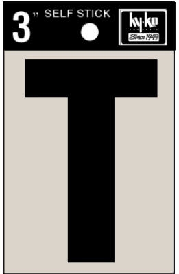 3-Inch Black Adhesive Vinyl Letter T