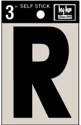 3-Inch Black Adhesive Vinyl Letter R