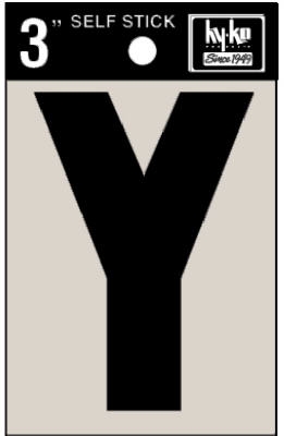3-Inch Black Adhesive Vinyl Letter Y
