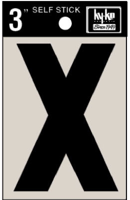 3-Inch Black Adhesive Vinyl Letter X