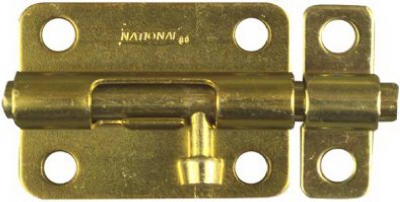 Door Barrel Bolt, Dull Brass, 3-In.