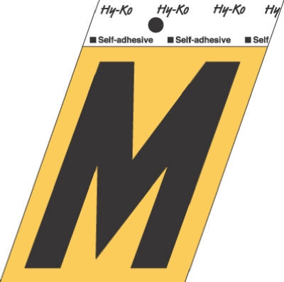 3-1/2-Inch Black Aluminum Adhesive Letter M