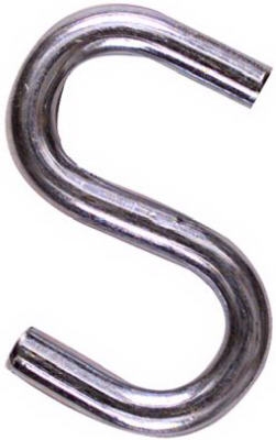 S Hook, Heavy Duty, Zinc-Plated Steel, 1-1/2-In., 4-Pk.