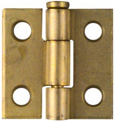2-Pk., 1 x 1-In. Narrow Hinges, Light-Duty, Dull Brass