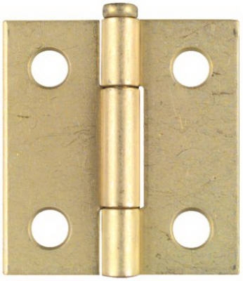 2-Pk., 1.5-In. Narrow Hinges, Light-Duty, Dull Brass
