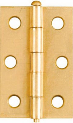2-Pk., 2.5-In. Narrow Hinges, Light-Duty, Dull Brass