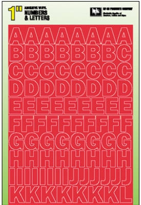 House Address Set, Self-Stick, Red, 1-In. Numbers & Letters