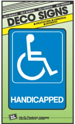 5 x 7-Inch Plastic  inchHandicapped inch Sign