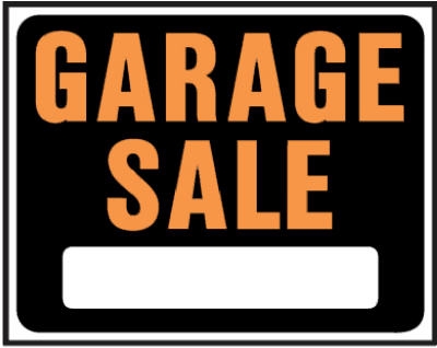  inchGarage Sale inch Sign, Hy-Glo Orange/ Black Plastic,  15 x 19-In.